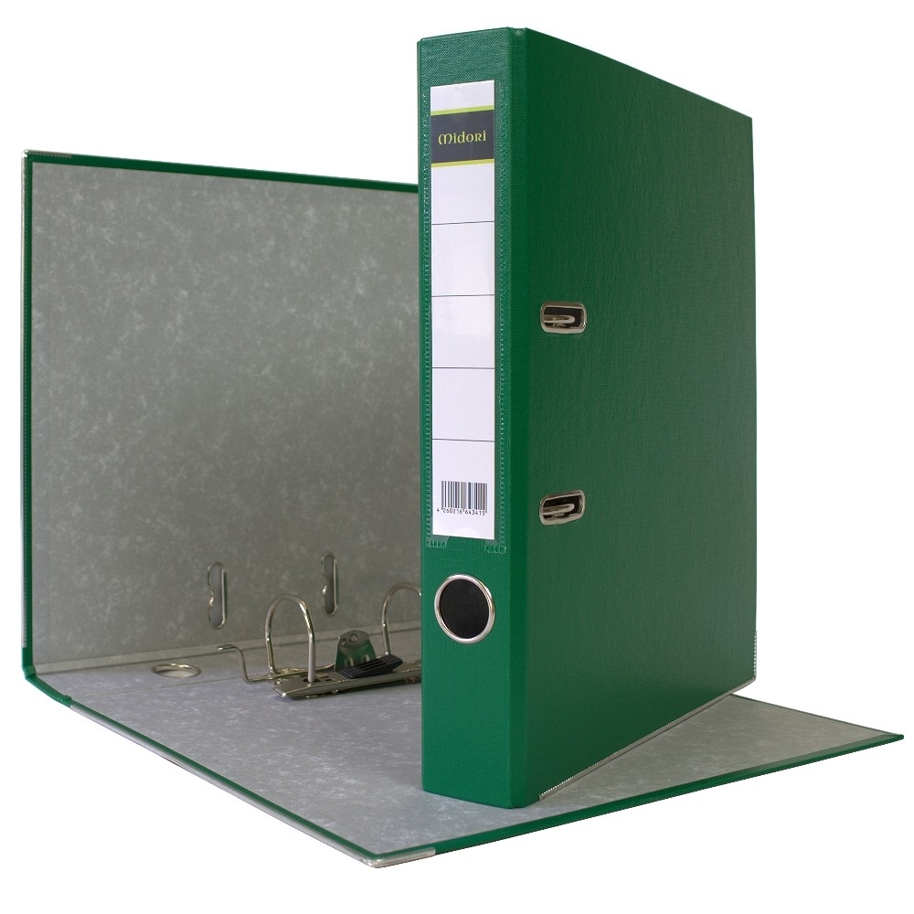 Midori 400 x Akten-Ordner PP A4 50 mm Grün Kunststoff Archiv Büroordner Ringordner Image