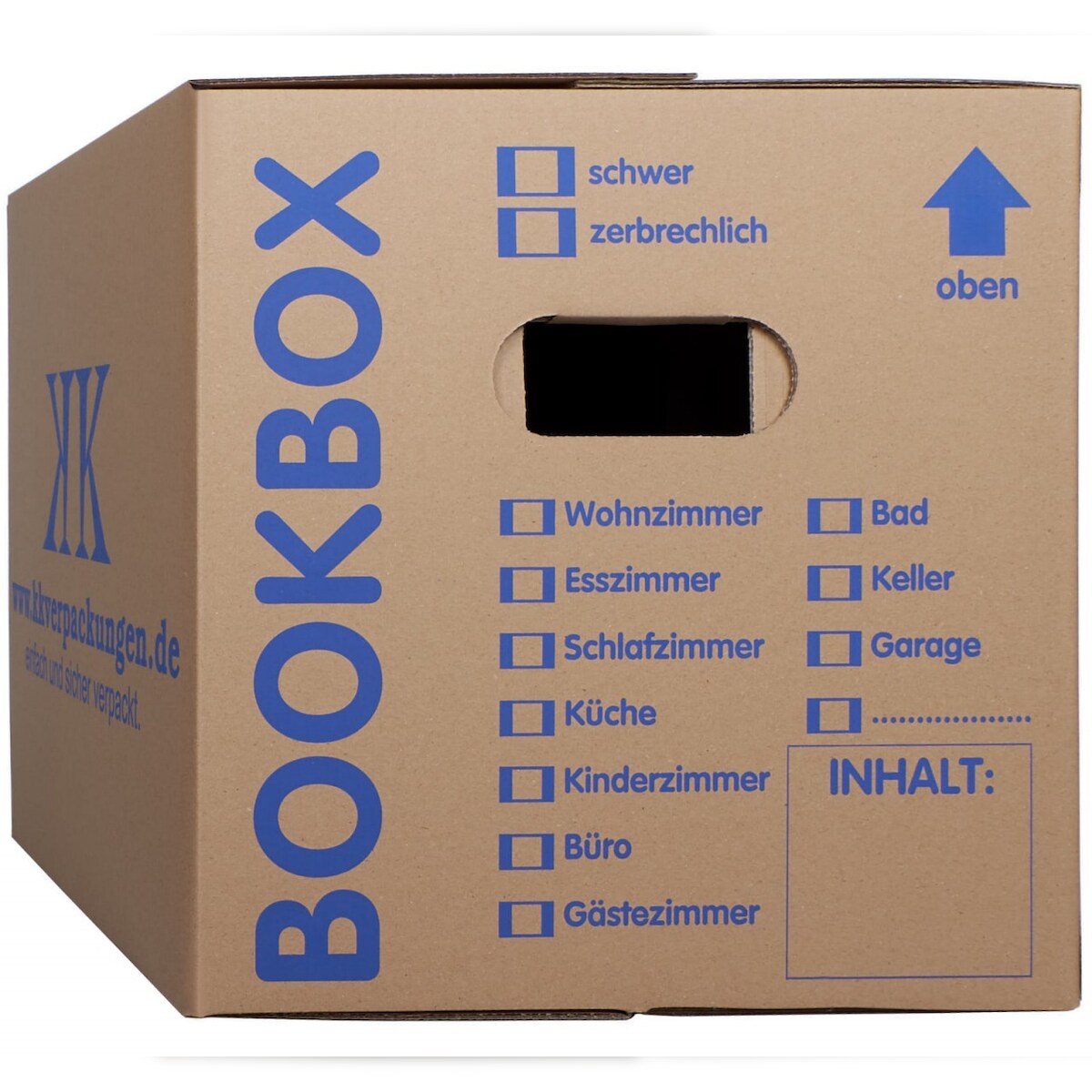 KK Verpackungen 100 Bücherkartons 2-wellig Bookbox Ordnerkartons Archivkartons Image