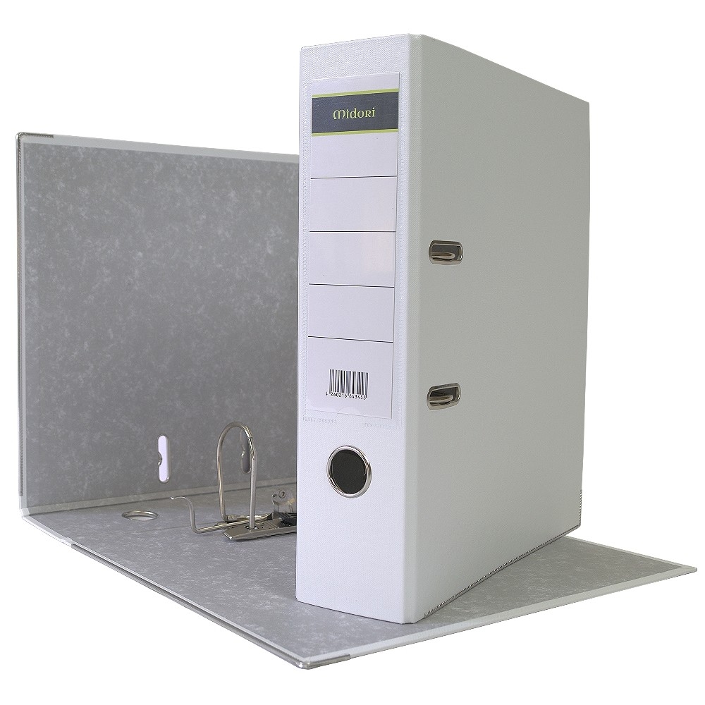 Midori 20 x Ordner A4 8 cm PP Kunststoff Weiss Aktenordner Briefordner Breit 80 mm Image