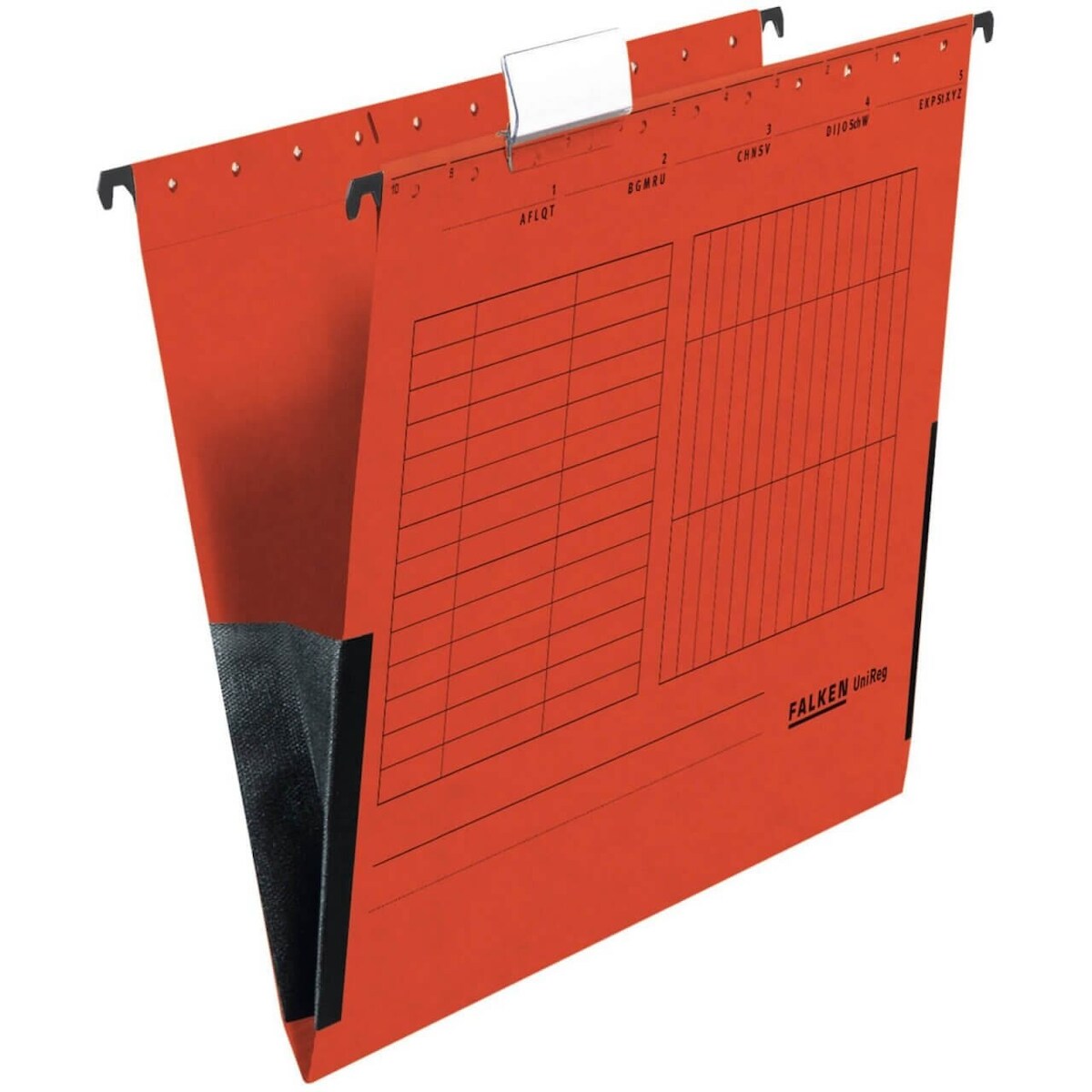 100 x FALKEN Hängetasche DIN A4 UniReg Rot 230 g/m² Kraftkarton mit Leinenfröschen Image