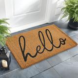 Script Hello Coir Door Mat - Blue, 30 X 48 - Grandin Road