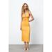 Zara Dresses | Nwt Zara Cut Out Linen Dress | Color: Gold | Size: M