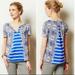 Anthropologie Tops | Anthropologie (Maeve) Paisley Stripe Silk Blouse | Color: Blue | Size: S