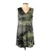 Women With Control Casual Dress - Shift V Neck Sleeveless: Green Dresses - Size Small