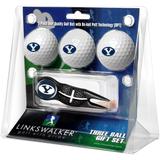 BYU Cougars 3-Pack Golf Ball Gift Set with Black Crosshair Divot Tool