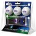 TCU Horned Frogs 3-Pack Golf Ball Gift Set with Black Hat Trick Divot Tool