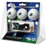 Tulane Green Wave 3-Pack Golf Ball Gift Set with Spring Action Divot Tool