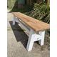 Oak dining/kitchen bench a frame legs painted white