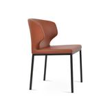 sohoConcept Amed Metal Wingback Side Chair Faux Leather/Upholstered in Red/Black/Brown | 31 H x 17 W x 21 D in | Wayfair AMD-MET-BLK-04