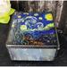 Rosdorf Park Ferdinant Ebros Vincent Van Gogh Starry Night Stained Art Decorative Sculpture Resin in Blue/Yellow | 2.25 H x 4 W x 4 D in | Wayfair