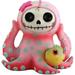 Trinx Daynton Furry Bones Sea Octopus w/ Blowfish Friend Skeleton Figurine Resin in Blue/Pink | 2.5 H x 3.5 W x 2.5 D in | Wayfair