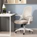 Inbox Zero John-Philip Task Chair w/ Flip-Up Armrests Upholstered/Mesh in Gray/White/Brown | 39.37 H x 23.62 W x 19.68 D in | Wayfair
