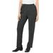 Plus Size Women's Straight-Leg Soft Knit Pant by Roaman's in Heather Charcoal (Size 6X) Pull On Elastic Waist