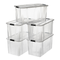 5 Stück Aufbewahrungsbox transparent 80 Liter mit Deckel und Klickverschluss 719 x 385 x 372 mm