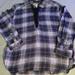 American Eagle Outfitters Tops | American Eagle Outfitters / Oversized Flannel Distressed Lace Up Shirt / Size M | Color: Brown | Size: M