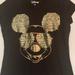 Disney Tops | Disney Mickey Black With Gold Short Sleeve Tee Size M (7-9) | Color: Black/Gold | Size: Mj