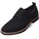 Mens Suede Shoes Dress Shoes Classic Oxford-Fashion Lace Up Derby Shoes Black UK 8