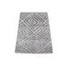Shahbanu Rugs Gray Modern Geometric Design Plant Based Silk with Textured Wool Hand Knotted Hi and Lo Mat Oriental Rug (2' x 3')