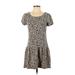 sady & lu Casual Dress - DropWaist: Tan Animal Print Dresses - Women's Size Small