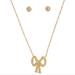 Coach Jewelry | Coach Bowtie Necklace & Earring Set Gold | Color: Gold | Size: Os