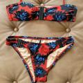J. Crew Swim | Beautiful J Crew Floral Bathing Suit | Color: Blue/Red | Size: Xxxs