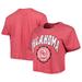 Women's Pressbox Crimson Oklahoma Sooners Edith Vintage Burnout Crop T-Shirt