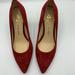 Nine West Shoes | Nine West Astoria 9x9 Red Suede Heels -6.5m | Color: Red | Size: 6.5
