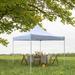 EUROSAKURA 10 Ft. W X 10 Ft. D Steel Pop-Up Canopy Metal/Steel/Soft-top in Gray/White | 129 H x 118.11 W x 118.11 D in | Wayfair