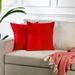 Lilijan Home & Curtain Faux Velvet Pillow Covers in Red | 12 H x 12 W in | Wayfair Llj-30208-2CC-9471-1212