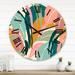 East Urban Home Multi Color Geometric Leaves Shapes IV Wall Clock Metal in Pink | 29 H x 29 W x 1 D in | Wayfair E3344DF3E46642B1BFE1BB06C2EF3BBF