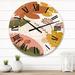 East Urban Home Organic Shapes w/ Abstract Ornaments VI - Mid-Century Modern Wall Clock 1 Metal in Black/Green/Yellow | 23 H x 23 W x 1 D in | Wayfair