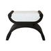 Worlds Away Janna Utility Stool Linen/Wood/Upholstered in Blue/Black | 18.25 H x 26 W x 16 D in | Wayfair JANNA ES