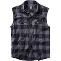 Brandit Checkshirt ärmelloses Hemd, schwarz-grau, Größe 4XL