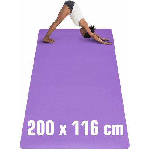 Eyepower - 200x116 Extra Large Yoga Mat 6mm Non Slip - Wide Home Gym Mat - Gymnastics Mat