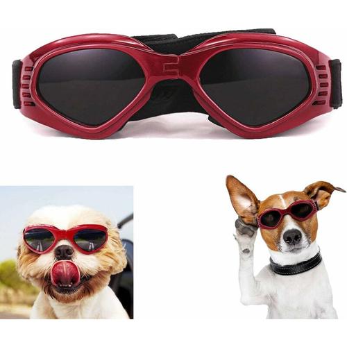 Hundebrille, Haustier-Sonnenbrille, faltbare Hundebrille UV-Schutz-Sonnenbrille (Rot)
