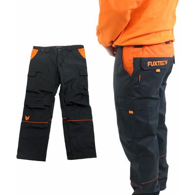 Fuxtec - Hose / Arbeitshose Größe 60 - Schwarz/Orange - mit vielen Taschen