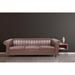 Luxury PU Leather Rolled Arm Striped Three Seater Sofa with Reversible Cushions and Solid Wood Foot