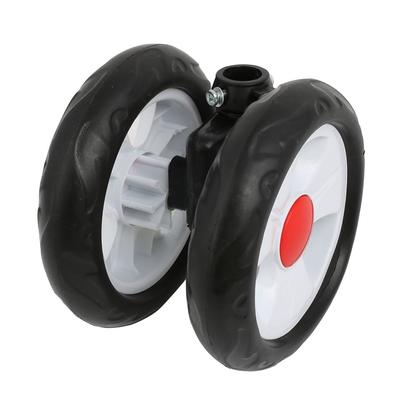 140mm Diameter Plastic Double Wheel Swivel Pulley Roller for 19mm Tube - Black, White, Red