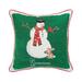 Snowman Alphabet Printed & Embellished Throw Pillow