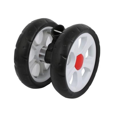 155mm Diameter Plastic Double Wheel Swivel Pulley Roller for 25mm Tube - Black, White, Red