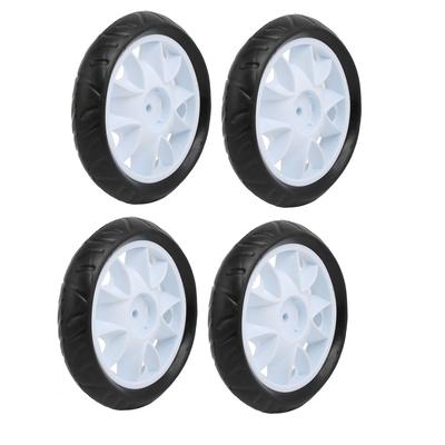 4pcs 170mm Dia Plastic Single Wheel Pulley Rolling Roller White 8x27mm - Black, White