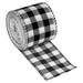 2.36 Inch Wide 6.56 Yards Gingham Ribbon Wired Edge, Black and White - 2.36 inch x 6.56 Yard (W*L)