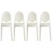 Set of 4 Lucite Chair With Back Armless For Home Restaurant Office Outdoor Event Party Guest Waiting Room Patio Kitchen Bedroom