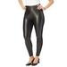 Plus Size Women's Faux Leather Leggings by Jessica London in Black (Size 3X)