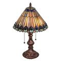 Meyda Lighting Tiffany Jeweled Peacock 19 Inch Table Lamp - 217002