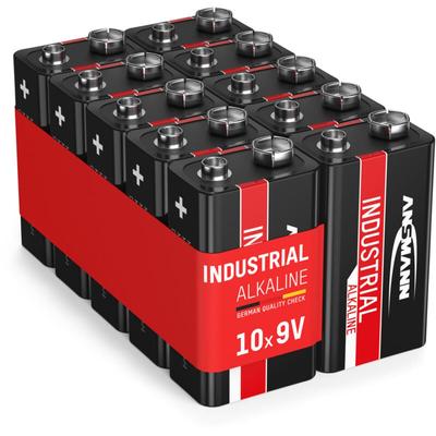 10x Ansmann Industrial Batterie 9V E-Block - 6LR61 Alkaline (10 Stück) Image