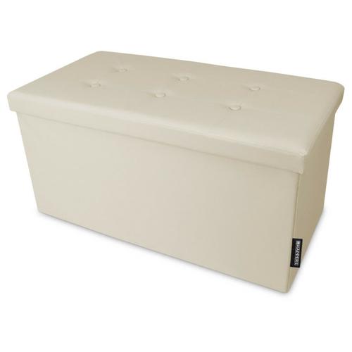 Sitzbank mit Stauraum. Gepolsterte und faltbare Sitzbank in Beige 76x38x38 Beige – Beige