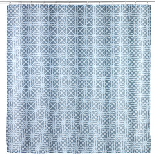 Anti-Schimmel Duschvorhang Cristal, Textil (Polyester), 180 x 200 cm, waschbar, Blau, Polyester