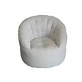 Dmora Runder gepolsterter Sessel, weiße Farbe, Maße 80 x 80 x 80 cm