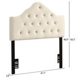 European Style Curved Buckle Decoration Iron Frame Soft Bag Headboard - White